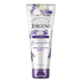Jergens Lavender Body Butter Moisturizer, 7 Ounce Lotion, with Essential Oil, for Indulgent Moisturization