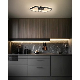 Sky angle LED Ceiling Light Flush-Mounted Chandelier Ceiling Light Black Modern 3000K Warm Yellow Light for Living Room Hallway Bedroom Kitchen & Study (1928-42)