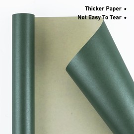 NESCCI NESCCI Dark Green Matte Wrapping Paper,Solid Color Pearly-Lustre Paper,Gift Wrapping Paper,Perfect for Wedding,Valentine's Day,Birthday, Christmas,Baby Shower,DIY Bouquet (17 Inches X 32.8 Feet)