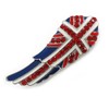 Union Jack Enamel Crystal Wing Brooch in Silver Tone -