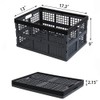 Hommp 3-Pack 34 L Plastic Collapsible Storage Crates, Large Stackable