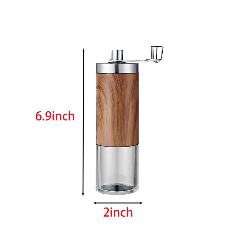 Fsocpen Manual Coffee Grinder,Stainless Steel Manual Coffee Bean Grinder, Adjustable