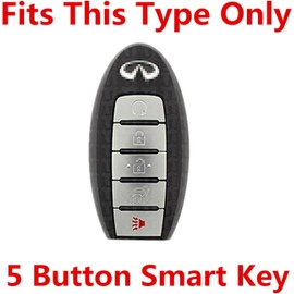 Key Fob Cover for QX80 QX60: 5 Buttons Key Fob Case Replacement Fit for Infiniti Q50 Q60 QX50 QX55 QX60 QX80 2016 2017 2018 2019 2020 2021 2022 2023 2024 S180144014 S180144320 | Black & Gray
