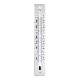 TFA Dostmann Analogue Indoor/Outdoor Thermometer, Glossy Stainless Steel, (L) 45 x (W) 9 x (H) 280 mm