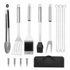 15pcs Stainless Steel BBQ Grill Tool Set for Outdoor Cooking