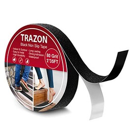 Grip Tape - Heavy Duty Anti Slip Tape for Stairs Outdoor/Indoor Waterproof 1Inch x 35Ft Safety Non Skid Roll for Stair Steps Traction Tread Staircases Grips Adhesive Non Slip Strips Nonslip Walk Black