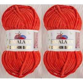 Himalaya Dolphin Baby Yarn, 100% MicroPolyester, Lot of 2 skn, 260 Yards, 2 x 100 g, Super Bulky: 6 Baby Chenille Yarn (80312)