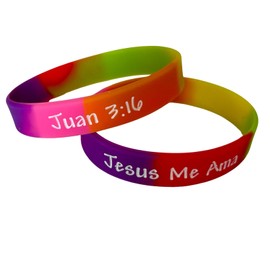 50-Pack Spanish Christian Silicone Bracelets – Jesús Me Ama, Jesus Loves Me, Juan 3:16 Wristbands – Faith-Based Gifts for Mission Trips, Church Events, and Spanish-Speaking Communities