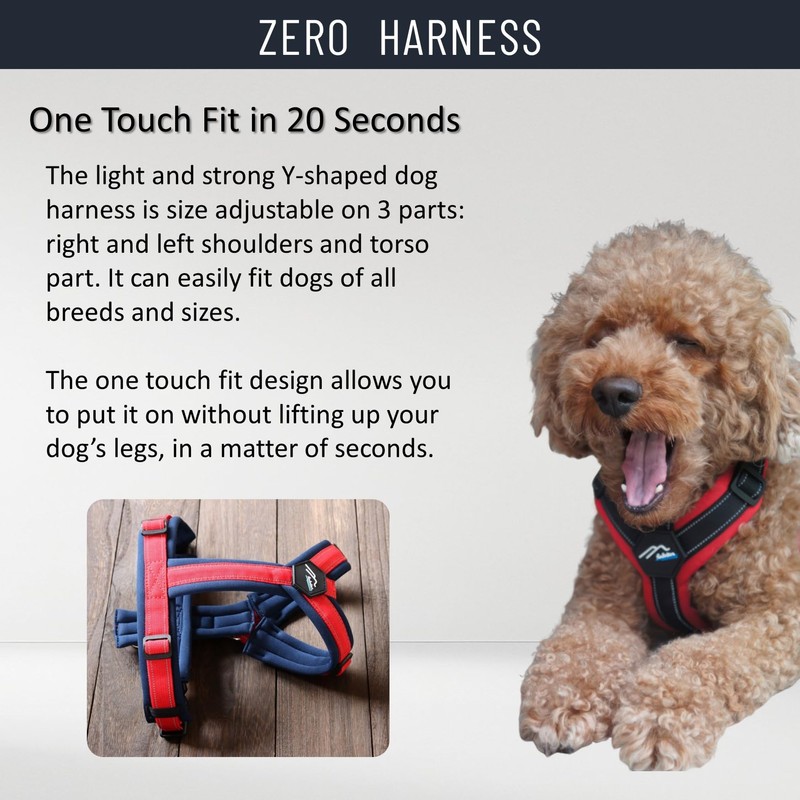 【Hakusan】 Zero Harness,Dog Harness, Padded, Adjustable, No Pull Design, Safety,Japanese