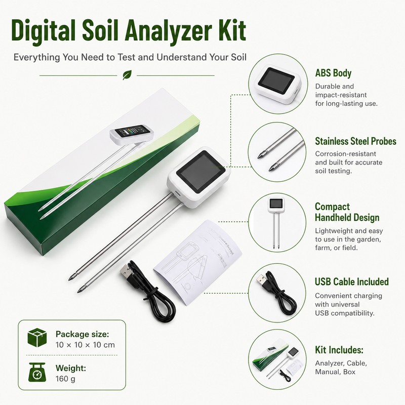 Digital Soil Meter for Plant Care – Moisture, pH, Fertility