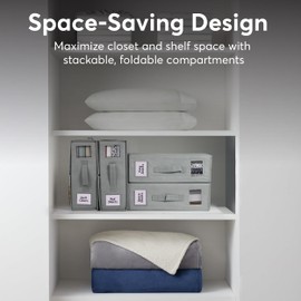 Mivala Bed Sheet Organizers and Storage - 2 Pack Bed Sheet Storage Organizer for King & Queen, Foldable & Adjustable Compartments with Clear Window & Label Cards