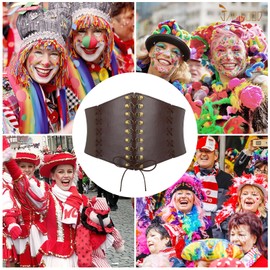 JasGood Wide Belt Obi Women's Fashion Waist Belt for Dress, Waist Belt Leather Belt for Women Girls, 03-coffee