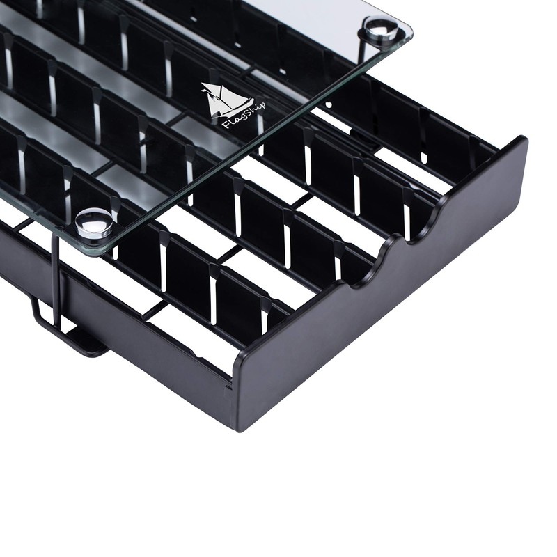 FlagShip Vertuo Pod Holder Drawer for Nespresso Storage Glass Top