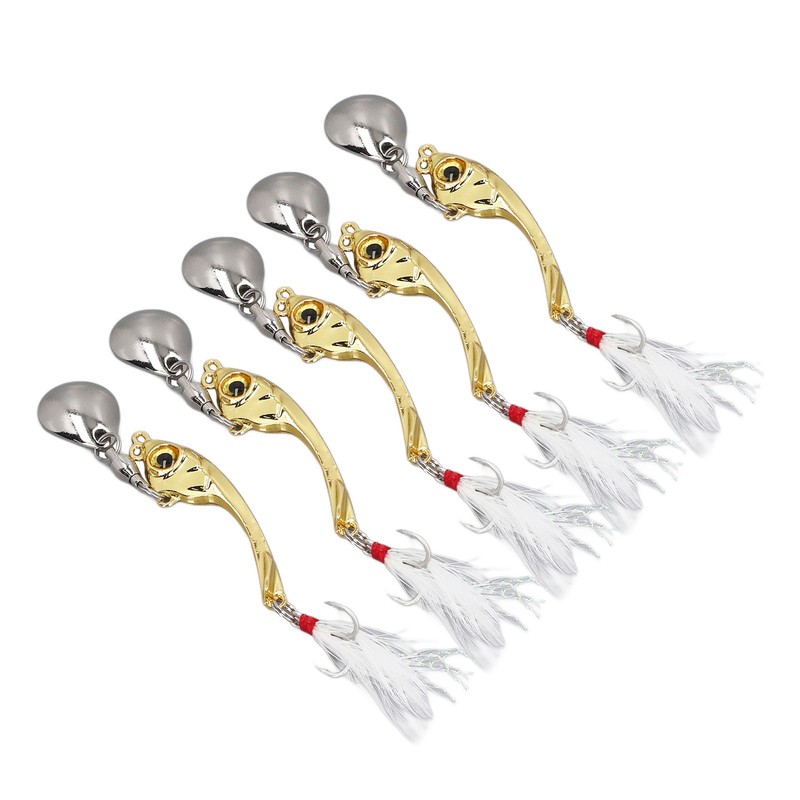 5pcs Metal VIB Fishing Lure Professional Rotating Sequins Lure Bait
