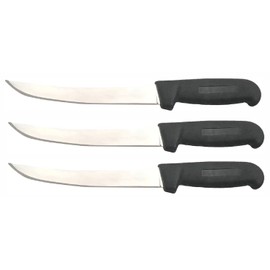 Boning Knife - Cozzini Cutlery Imports 6.5 in. Blade - Curved, Stiff - Black Fibrox Handle (3 Pack - 6.5 in. Boning)