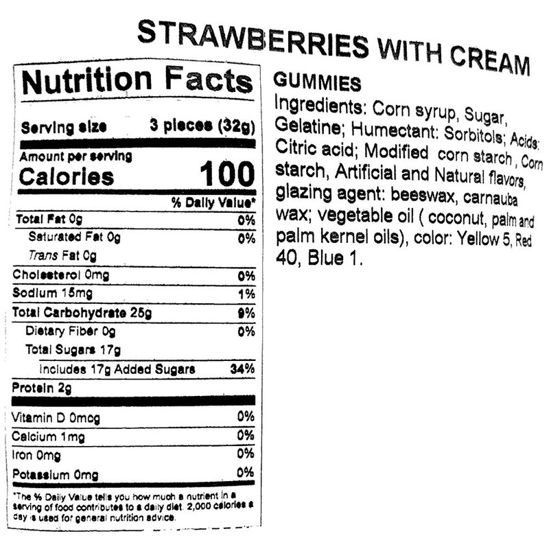 SweetGourmet Strawberries With Cream | Vidal Bulk Gummy Candy |