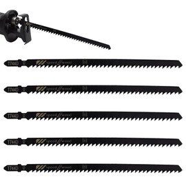 Jigsaw Blades Pack of 5 Jigsaw Blades Long Jigsaw Blades Wood Jigsaw Blades Compatible with Bosch Suitable for Fast Cutting Wood and Metal (T744D 180 mm Long)