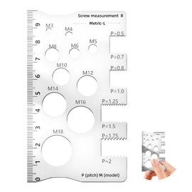 Stainless Steel Double-Sided Bolt Gauge Card, Highly Precise Bolt Size-It Gauge with Clear Scale, Bolt Nut Screw Gauge Checker for Bit Bolt Nut Screw Craft Industry And Home Use