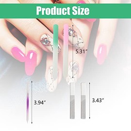 5 Pack Glass Nail File Set Glass Nail File Buffer with Case | Includes 2 Manicure Glass Nail Files 1 Glass Cuticle Pusher 2 Nano Nail File Fingernail 