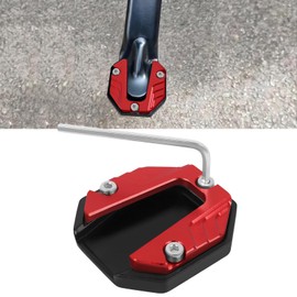 Universal Motorcycle Kickstand Foot Side Stand Extension Pad Replacement for Most Honda Yamaha Kawasaki Suzuki Harley Models Aluminium Kickstand Extension Plate Anti-skid Enlarged Base(Red)