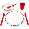 Harfield Children's Rainbow Pebbles Dinner Set (Red) Plate, Bowl, Tumbler