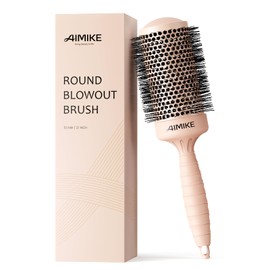 AIMIKE Round Brush for Blow Out, Large Round Hair Brush w/Nano Ion Thermal Ceramic Tech, Professional Round Brush for Blow Drying & Styling, Maximum Volume and Shine, Barrel 2.1 inch