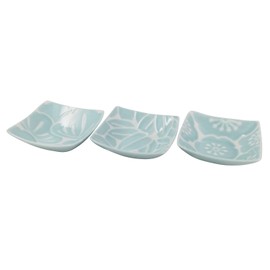 Nishiki Pottery Hasami Ware Hafuri with Small Box, 3 Pieces, Blue, 1.7 fl oz (50 ml)