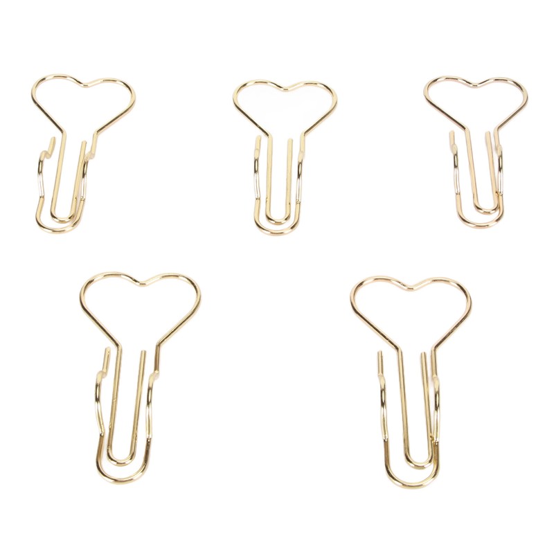 50pcs Heart Pen Clips Plated Metal Pen Holder Clips Small