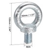 sourcing map Eye Bolt M20 x 30 mm Male Thread