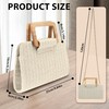U·helper Straw Clutch Purse, Woven Evening Handbag with Wooden Handle,
