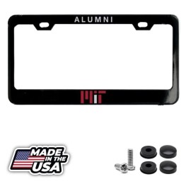 BLVD MIT ALUMNI Black License Plate Frame, Custom Made of Powder Coated Metal
