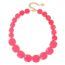 Firstmeet - Collar de resina clásico con diamantes de imitación exquisitamente cortado, elegante collar de vidrio para mujer, Resina, Sin piedra preciosa