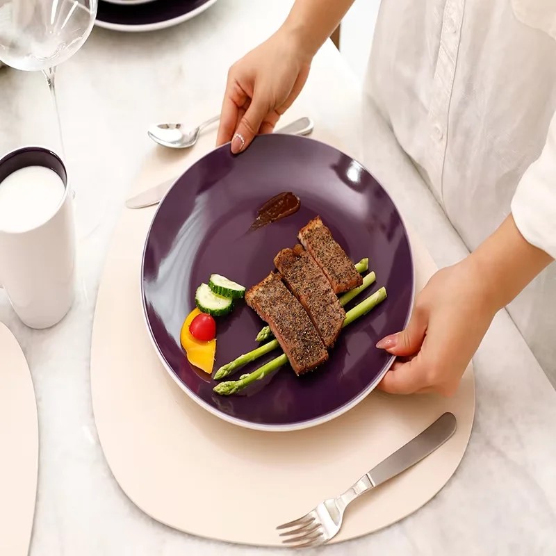 High Quality Dining Cups Plates and Bowls Ceramic Purple Dessert