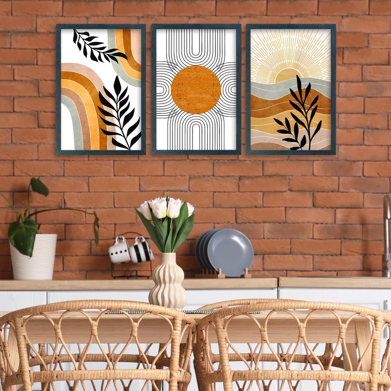 SRSZHIYUE Boho Art Wall Decor Wooden Framed 16x11 Inch Set