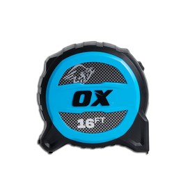 OX Tools Pro TUFF Blade 16 Ft Tape Measure - 1 ¼-Inch Wide Blade, Dual Magnetic Wide Hook & Double Sided Nylon Coated Blade, 13 ft Stand Out, OX-P506016