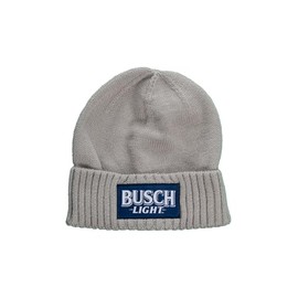 Calhoun Busch Light Word Logo Heavy Ribbed Cuff Beanie Grey