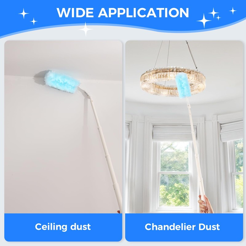 30PCS Duster Refills Compatible with Flash, 360° Fluffy Dust Magnet