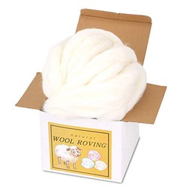 Kuppt Felting Wool, 250 g / 8.82 oz Roving Wool, Needle Felting Wool, Soft Felting Wool, Fairy Tale Wool with Box for Needle Felting, Wool Roving, Fibre Roving Wool Top, Dry Felting Spinning Crafts
