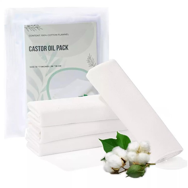 Reusable Wool and Cotton Flannel for Castor Oil Packs -