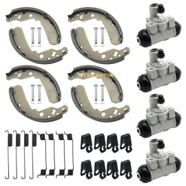 M MATI Brake Wheel Cylinder & Brake Shoes Kit for Kawasaki UTV KAF400 Mule 600 610 SX