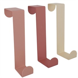 keypak Over Door Hanger, Set of 3 Multi Colour Metal Hooks, Fits Doors up to 4cm in Thickness, for Hanging Clothes, Coats, Jackets, Towels, Robes Modern Hooks