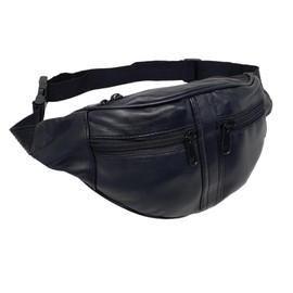 RAS Leather Travel Money Pouch Waist Bum Bag Adjustable Belt 1003 Black