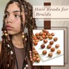 VENOFEN 60PCS Painted Wood Hair Beads Large Hole Natural Wooden