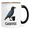 ONRRI 11 Oz Ceramic Mug With Black Interior And Handle,