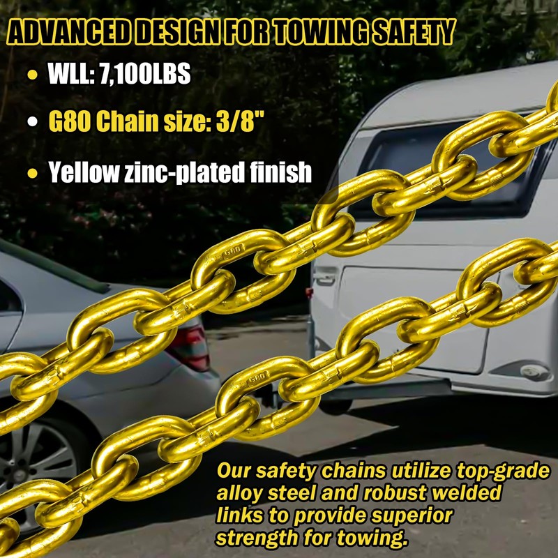 FITHOIST G80 Trailer Safety Chain 36 Inch | Tow Chains