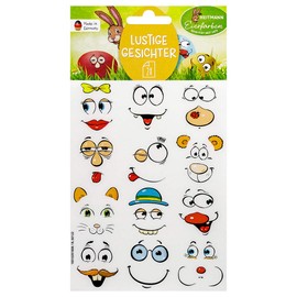 Heitmann Egg Colours Decorative Stickers, Cheeky Faces, Stickers for Easter Eggs - for Boiled and Blown Eggs - Decorate Easter Eggs