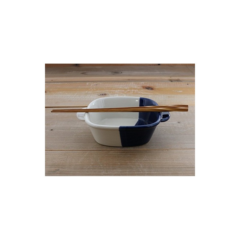 minoruba（ミノルバ）グラタン皿 正角 バイカラー 耐熱皿 角皿 カフェ食器 (グレー)