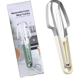 Versatile Watermelon Slicer and Cutter: Stainless Steel 3-in-1 Popsicle and Fruit Fork Tool for Quick Cutting, Ideal for Camping and Kitchen, Great Melon Cutter Tool