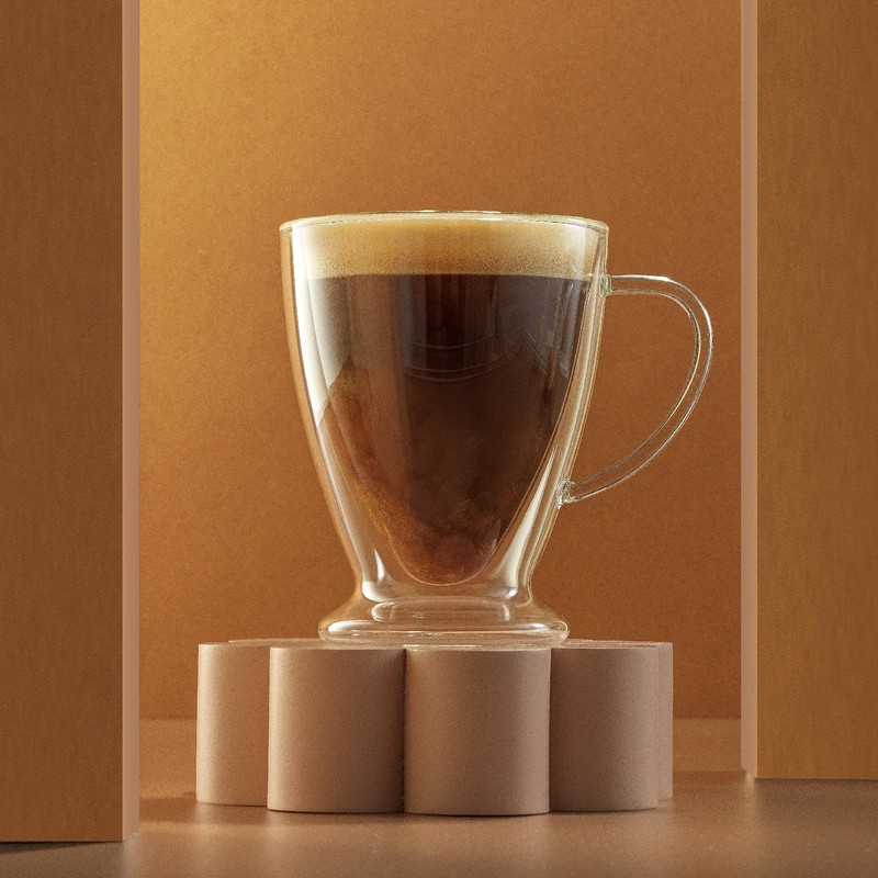 JoyJolt Declan Irish Double Wall Insulated Glass Coffee Cups (Set