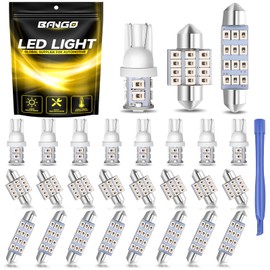 BANGO 24 Pieces Car LED Interior Light Bulbs, Non-Polarity Design with Removal Tool, Suitable for Car Dome Map Door Trunk License Plate Lights, Etc. (Blue)